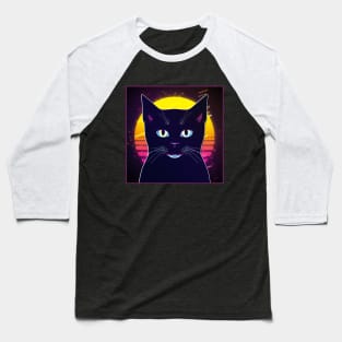 Retro Meow Baseball T-Shirt